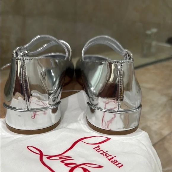 Christian Louboutin Silver Heels Luxury Elegance - Picture 5 of 7